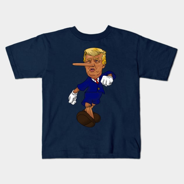 Trumpocchio Kids T-Shirt by TommyVision